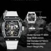 Paras Crown Automatic Analog Watches for Men Mechanical Mens Watches Stainless Case 50M Waterproof Fashion Luxury Wrist Watches with Silicone Strap
