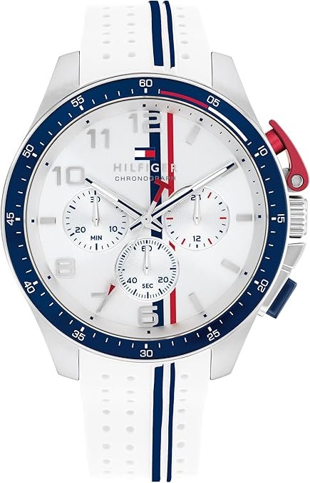 Tommy Hilfiger Men's Chronograph Watch - Racing-Inspired, Sporty Design - Silicone Strap - 5 ATM Water Resistance - Bold and Stylish Timepiece