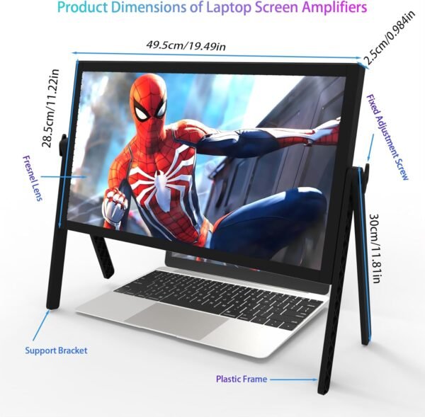 71nkrmRHniL._AC_SL1500_ 21" Screen Magnifier, Laptop Computer Screen Magnifier Expanders with Bracket Magnifiers Ultra-Clear Projector Screen Magnifying Portable Amplifier Desktop for Seniors Reading