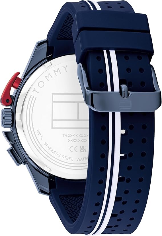 Tommy Hilfiger Men's Chronograph Watch - Racing-Inspired, Sporty Design - Silicone Strap - 5 ATM Water Resistance - Bold and Stylish Timepiece