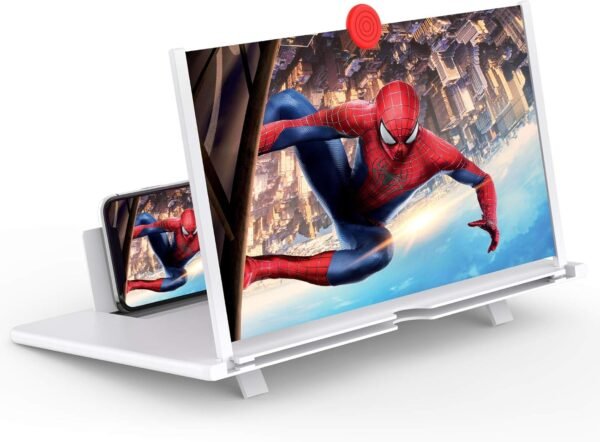 18" Screen Magnifier,3D HD Mobile Phone Magnifier Projector Screen Enlarger for Movies, Videos, and Gaming,Foldable Cell Phone Stand with Screen Amplifier,Supports All Smartphones (Black 18Inch)