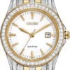 Citizen Women's Eco-Drive Dress Classic Crystal Watch in Two-tone Stainless Steel, Silver Dial, 28mm
