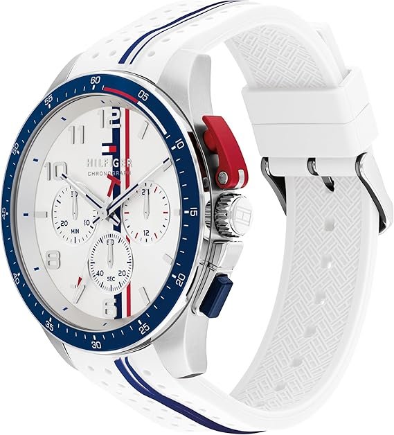 Tommy Hilfiger Men's Chronograph Watch - Racing-Inspired, Sporty Design - Silicone Strap - 5 ATM Water Resistance - Bold and Stylish Timepiece