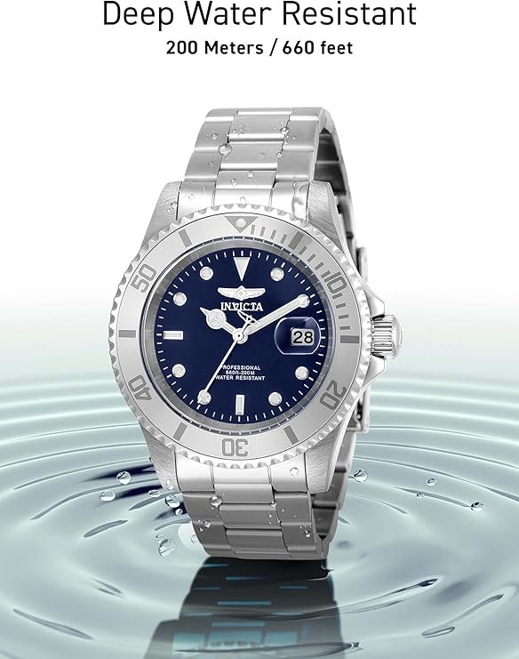 71rDiQZsVaL._AC_SY741_ Invicta 40mm Men's Pro Diver Blue Dial Silver Tone Stainless Steel Watch