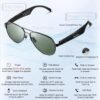 AI Glasses Smart Glasses with Bluetooth 150+ Languages Real-time Translation Nano IPX7 Waterproof Polarized Bluetooth Sunglasses for Men Touch Control Anti-UV Anti-Dizziness Lightweight