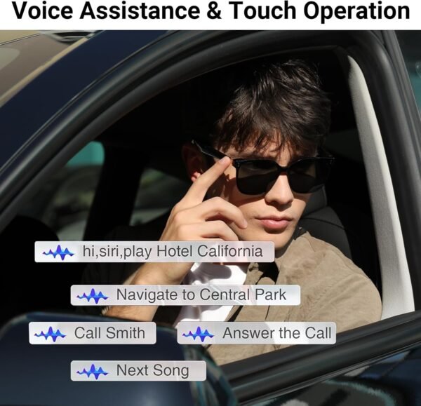 AI Sunglasses, AI Real-time Translation with 147 Languages, Smart Nylon Polarized Sunglasses，Bluetooth Glasses for Women and Men with Speaker, Music Glasses, 11H Battery Life, Voice Control