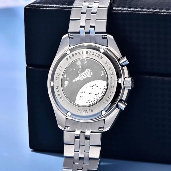 HaiQin Pagani Design 1816 Watches for Men VK67 Movement Stainless Steel Band 100M Waterproof Fashion Elegant Quartz Wrist Watch Man Analog Chronograph Wristwatch