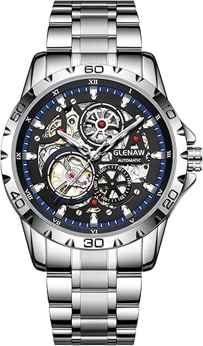 Automatic Watches for Men - Mechanical Self-Winding,Skeleton Dial, 30 ATM Waterproof, with Stainless Steel Band,Wrist Watch - Men's Stylish Gift
