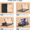 18" Screen Magnifier,3D HD Mobile Phone Magnifier Projector Screen Enlarger for Movies, Videos, and Gaming,Foldable Cell Phone Stand with Screen Amplifier,Supports All Smartphones (Black 18Inch)