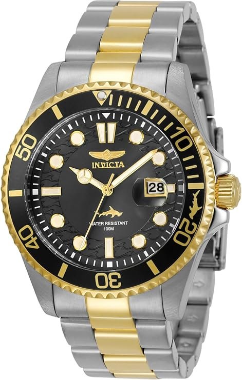 Invicta Men's Pro Diver Quartz Watch with Stainless Steel Strap, Two Tone watch.