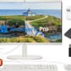 HP All-in-One Desktop Computer 2025 Premium, 21.5" FHD Display, Dual-Core Intel Processor, 16GB RAM, 756GB Storage (256GB SSD + 500GB Ext), Webcam, Win 11 Pro, Lifetime Office 2024 +HubxcelAccessory