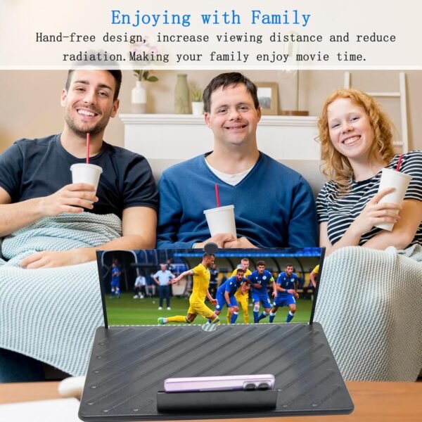 20" Screen Magnifier for Cell Phone,Fanlory 3D HD Magnifying Projector Screen Enlarger for Movies, Videos and Gaming, Foldable Phone Stand with Screen Amplifier,Compatible with All Smartphones