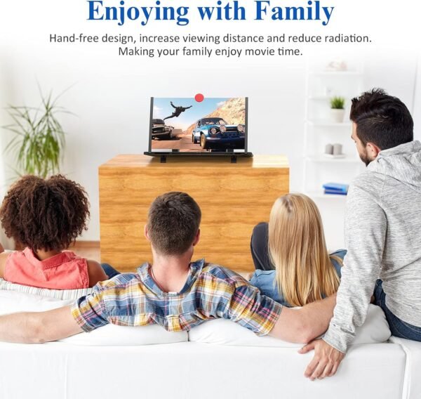 18" Screen Magnifier,3D HD Mobile Phone Magnifier Projector Screen Enlarger for Movies, Videos, and Gaming,Foldable Cell Phone Stand with Screen Amplifier,Supports All Smartphones (Black 18Inch)