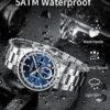 Mens Watches Luxury Quartz Waterproof Chronograph Wrist Watches for Men Stainless Steel Case