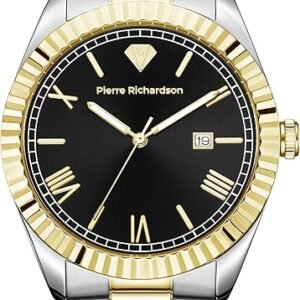 PIERRE RICHARDSON PR9821 Men’s Silver Watch – 41mm Stainless Steel, Japanese Quartz, 5ATM Water Resistant, Sapphire Crystal Glass