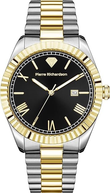 PIERRE RICHARDSON PR9821 Men’s Silver Watch – 41mm Stainless Steel, Japanese Quartz, 5ATM Water Resistant, Sapphire Crystal Glass