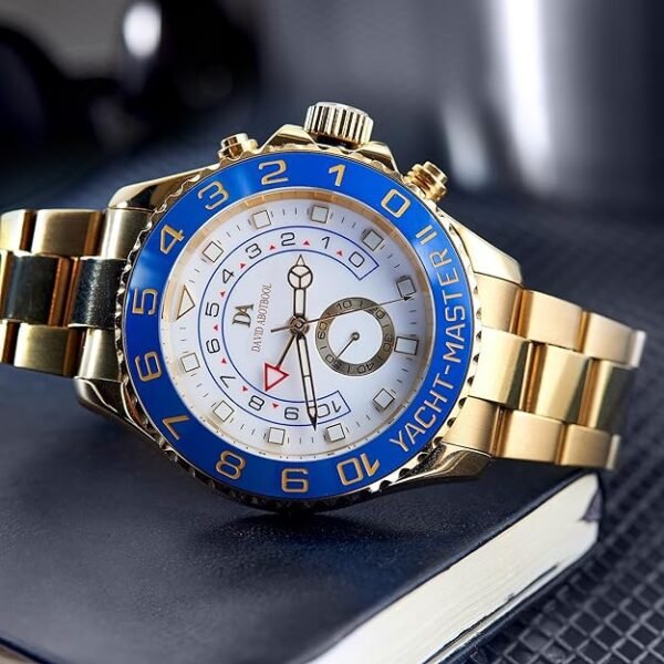 Chronograph Watch Men Rotatable Bezel Sapphire Glass Stainless Steel Band, Sport Automatic Movement, Wrist Watch 44 MM