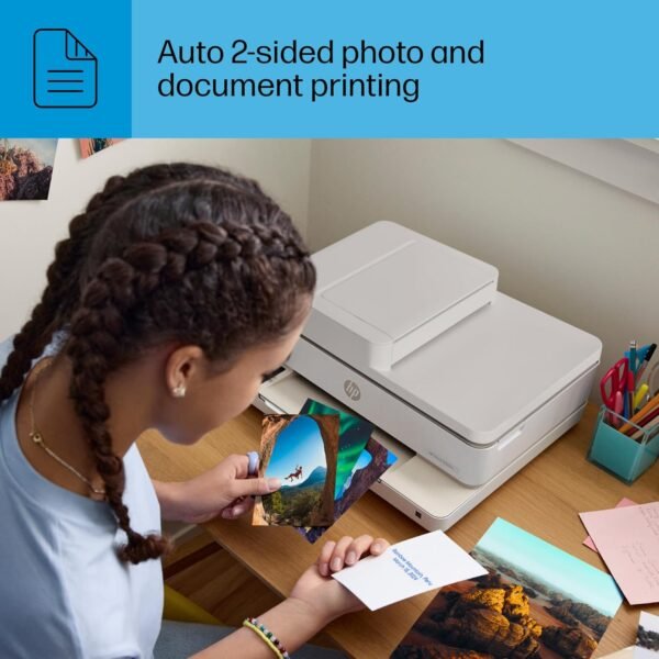 HP Envy 6555e Wireless All-in-One Color Inkjet Printer, Print, scan, Copy, Duplex Printing Best-for-Home, 3 month Instant Ink trial included