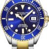 81K+FaUTTeL._AC_SY500_ Stuhrling Original Men's Dive Watch, Swiss Movement, Stainless Steel, Blue Dial, Stainless Steel Bracelet, 100M Water Resistant
