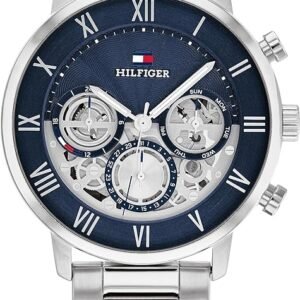 Tommy Hilfiger Men's Multifunction Quartz Watch – Classic Roman Numerals, Open-Heart Dial, Modern Dress Watch, Gift for Him