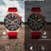 Watches for Men Luxury Quartz Casual Chronograph 3ATM Waterproof Sport Wrist Watches Multifunctional with Silicone Strap Mens Watches
