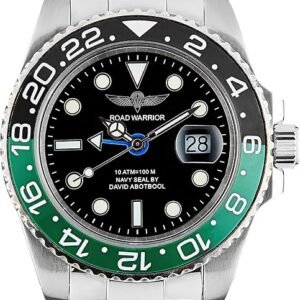 GMT Master 316L Case - Black and Green Bezel, Ronda 505 Movement, Men's Pro Diver Watch