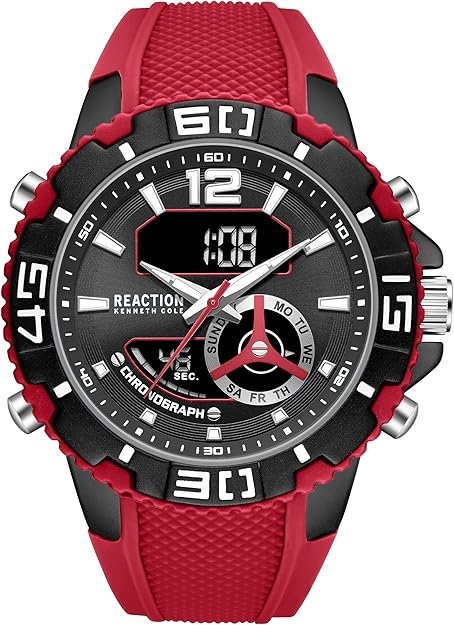 enneth Cole REACTION Men’s Ana-Digi Watch – Analog Digital Display, Multi-Function Features, Sport Bezel, Modern Design, Everyday Casual Accessory, Active Lifestyle Fashion Timepiece