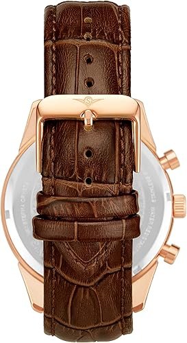 81kFOi3dpuL._AC_SY500_ Stuhrling Original Mens Dress Watch Chronograph Analog Watch Dial with Date - Tachymeter 24-Hour Subdial Mens Leather Strap - Watches for Men Rialto Collection