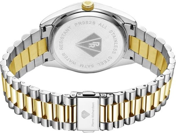 PIERRE RICHARDSON PR9821 Men’s Silver Watch – 41mm Stainless Steel, Japanese Quartz, 5ATM Water Resistant, Sapphire Crystal Glass