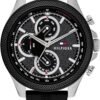 Tommy Hilfiger Men's Multifunction Quartz Watch – 46mm Stainless Steel Case, Racing-Inspired Design, 5 ATM Water Resistant, Elegant Modern Timepiece, Gift for Him