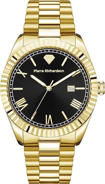 PIERRE RICHARDSON PR9821 Men’s Silver Watch – 41mm Stainless Steel, Japanese Quartz, 5ATM Water Resistant, Sapphire Crystal Glass