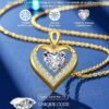 Beam & Bask 2-3 Ct Moissanite Double Heart Pendant Necklaces for Wife, 18K Gold finish S925 Silver Jewelry for Women Girlfriend Mom Her on Anniversary Birthday