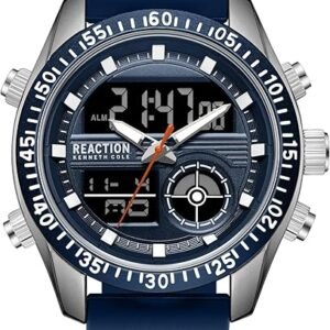 enneth Cole REACTION Men’s Ana-Digi Watch – Analog Digital Display, Multi-Function Features, Sport Bezel, Modern Design, Everyday Casual Accessory, Active Lifestyle Fashion Timepiece