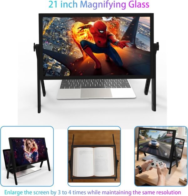 81qZn8S20wL._AC_SL1500_ 21" Screen Magnifier, Laptop Computer Screen Magnifier Expanders with Bracket Magnifiers Ultra-Clear Projector Screen Magnifying Portable Amplifier Desktop for Seniors Reading