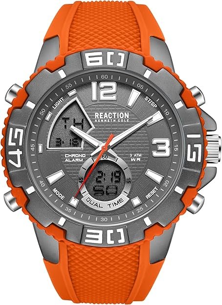 enneth Cole REACTION Men’s Ana-Digi Watch – Analog Digital Display, Multi-Function Features, Sport Bezel, Modern Design, Everyday Casual Accessory, Active Lifestyle Fashion Timepiece