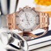 Men's Watches DA Royalty Rose Gold Luxury Watch Chronograph 316 Stainless Steel, White Dial, Japanese Movement AP Style