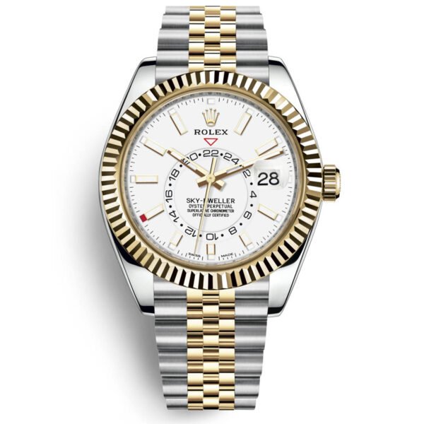 Rolex Oyster Perpetual Sky-Dweller Automatic Chronometer White Dial Men Watch 42Mm
