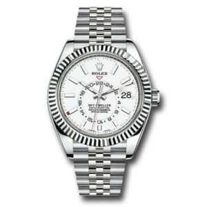 The Rolex Sky-Dweller 42mm (model 326934) with a White Index dial and Jubilee bracelet watch.