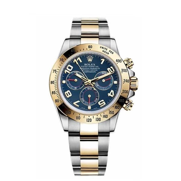 The Rolex Cosmograph Daytona 40mm Blue Arabic Dial is a stunning and sophisticated timepiece watch.