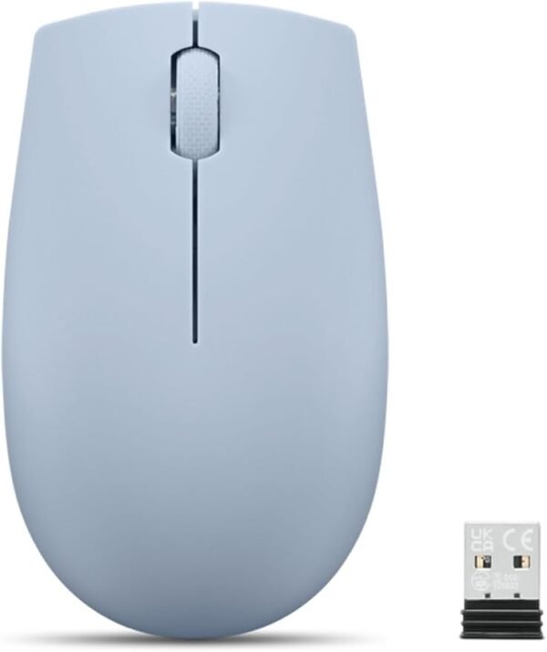 Lenovo 300 Wireless Mouse – Computer Mouse for PC, Laptop with Windows – Ambidextrous Design – 2.4 GHz Nano USB Receiver – 12 Month Battery Life