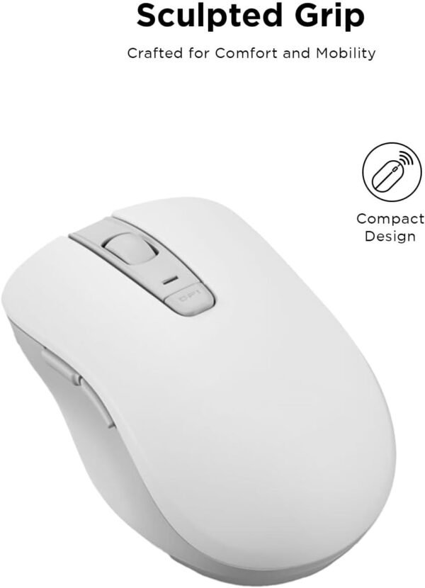 51K6VhY2aGL._AC_SL1500_ Lenovo Bluetooth Silent Mouse (WL300) - 5 Button Computer Mouse with Silent Left & Right Click – Sculpted Grip, Microsoft Swift Pair, Up to 1600 DPI (Grey)