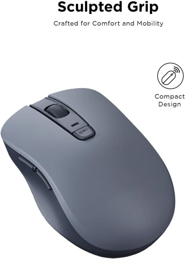 51Nd0W97HNL._AC_SL1500_ Lenovo Bluetooth Silent Mouse (WL300) - 5 Button Computer Mouse with Silent Left & Right Click – Sculpted Grip, Microsoft Swift Pair, Up to 1600 DPI (Grey)