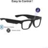Smart Glasses with Full HD Camera & Open Ear Bluetooth Speaker Headphone,Built in Memory,for Men Women