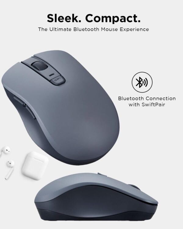 51gi0HgZm6L._AC_SL1500_ Lenovo Bluetooth Silent Mouse (WL300) - 5 Button Computer Mouse with Silent Left & Right Click – Sculpted Grip, Microsoft Swift Pair, Up to 1600 DPI (Grey)