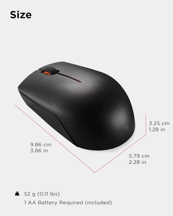 613lWaPpeJL._AC_SL1500_ Lenovo 300 Wireless Mouse – Computer Mouse for PC, Laptop with Windows – Ambidextrous Design – 2.4 GHz Nano USB Receiver – 12 Month Battery Life