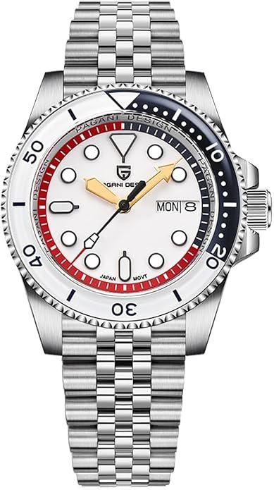 Pagani Design PD Men's Automatic Watch - Japanese Movement, 100M Waterproof, Stainless Steel, Sapphire Glass, Rotating Bezel Yacht Wristwatch