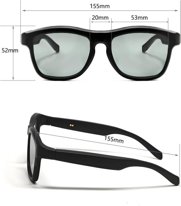 Ai Smart Glasses with Chat GPT, Translation Bluetooth Glasses for Men Women, UV Protection Slidable Color-Change Lens, Open Ear Translator Voice Assistant, for Music Meeting Travel Driving (Blue)