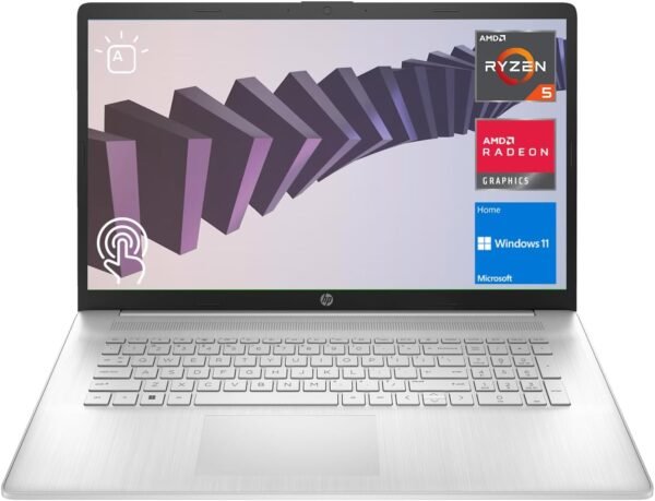 HP 2023 17 Laptop, 17.3" HD+ Touchscreen Display, AMD Ryzen 5 7530U Processor (Beats i7-1165G7), 32GB RAM, 2TB SSD, Wi-Fi 6, Backlit KB, Webcam, HDMI, Windows 11 Home, Silver, KKE Accessories