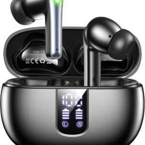 Ear Buds Wireless Earbuds - Bluetooth 5.3 Headphones (48H Playback) Built in Mic with LED Display Charging Case, IP7 Waterproof Earphone for iPhone Andriod Phones Laptop Sports Workout