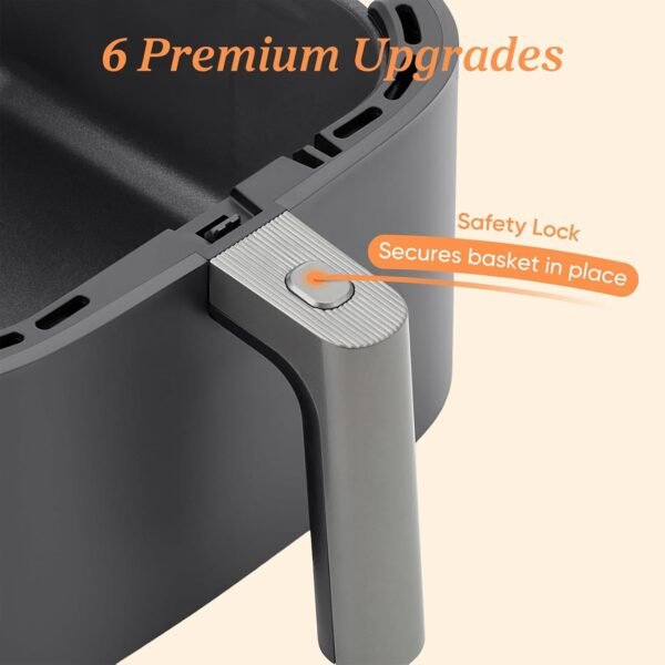 61Eomb5rVaL._AC_SL1500_ 9-in-1 TurboBlaze Air Fryer 6 Qt, Premium Ceramic Coating, 90°–450°F, Precise Heating for Even Results, Air Fry, Roast, Bake, Broil, Dry, Frozen, Proof, Reheat, Keep Warm, 120V